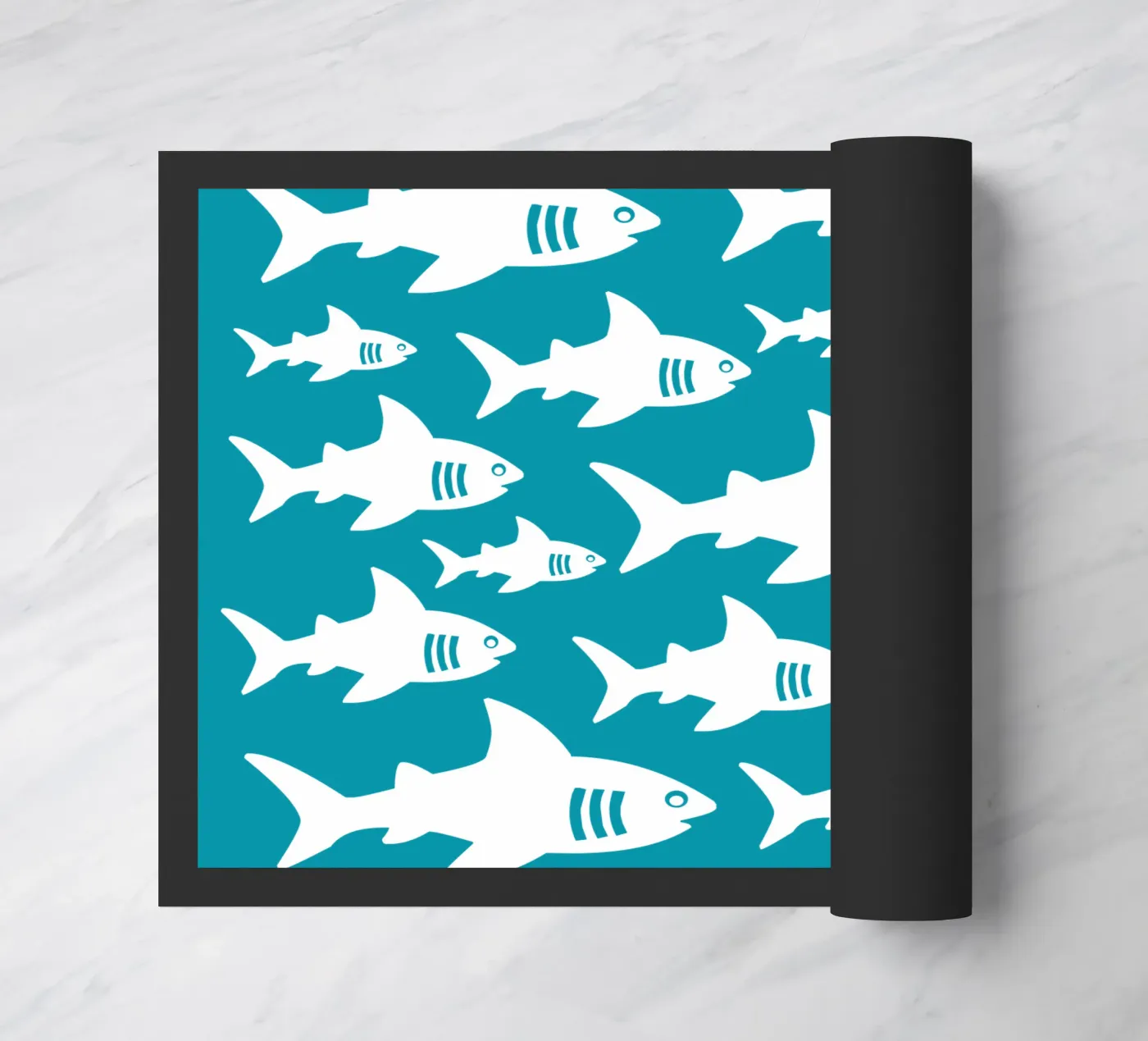Swimming sharks pattern zerbino da baobabprintstore