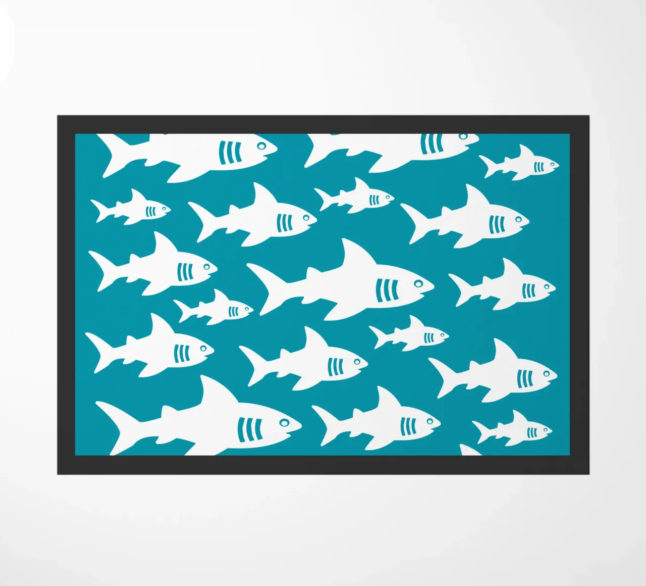 Swimming sharks pattern zerbino da baobabprintstore