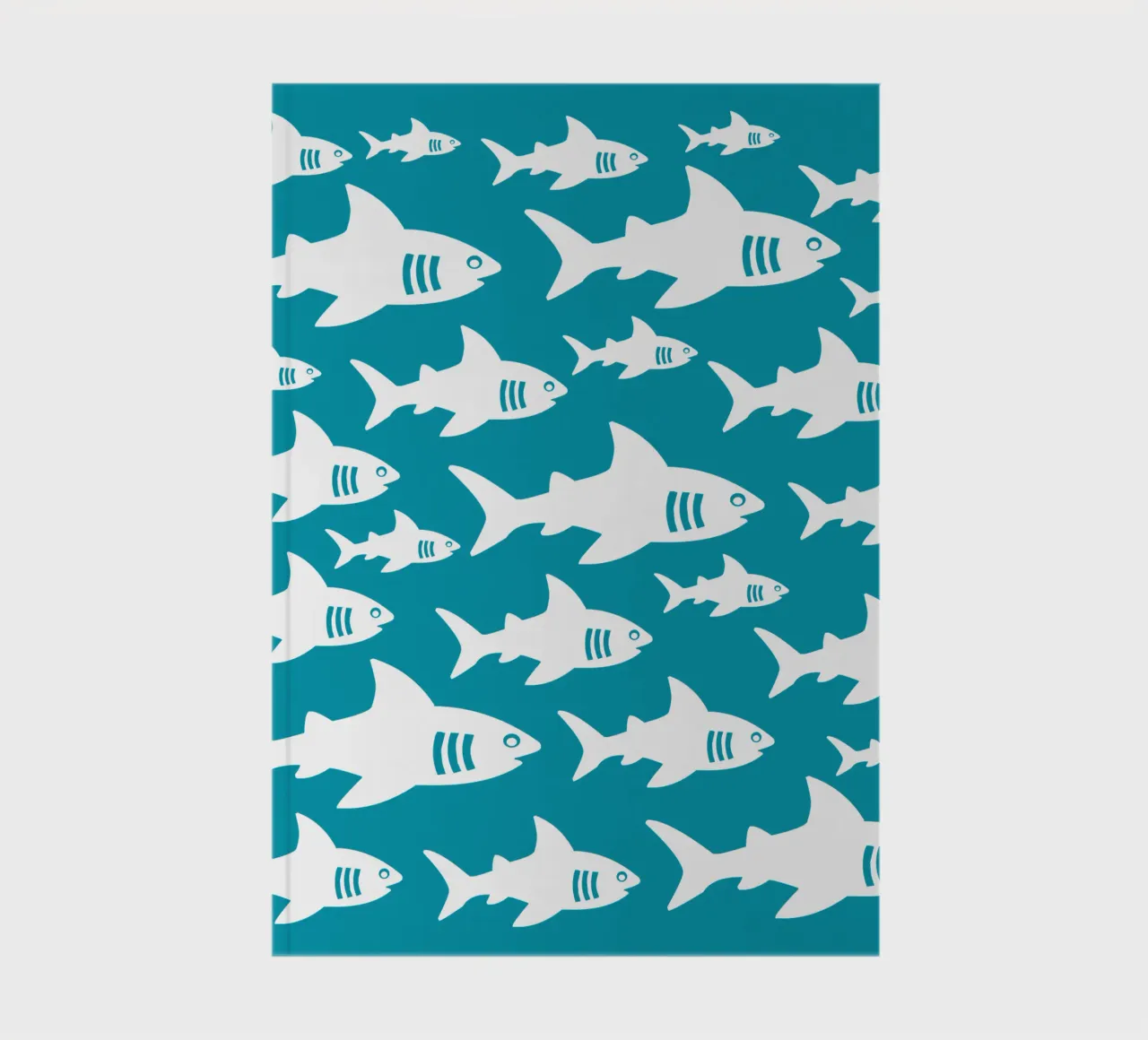 Swimming sharks pattern notebook by baobabprintstore
