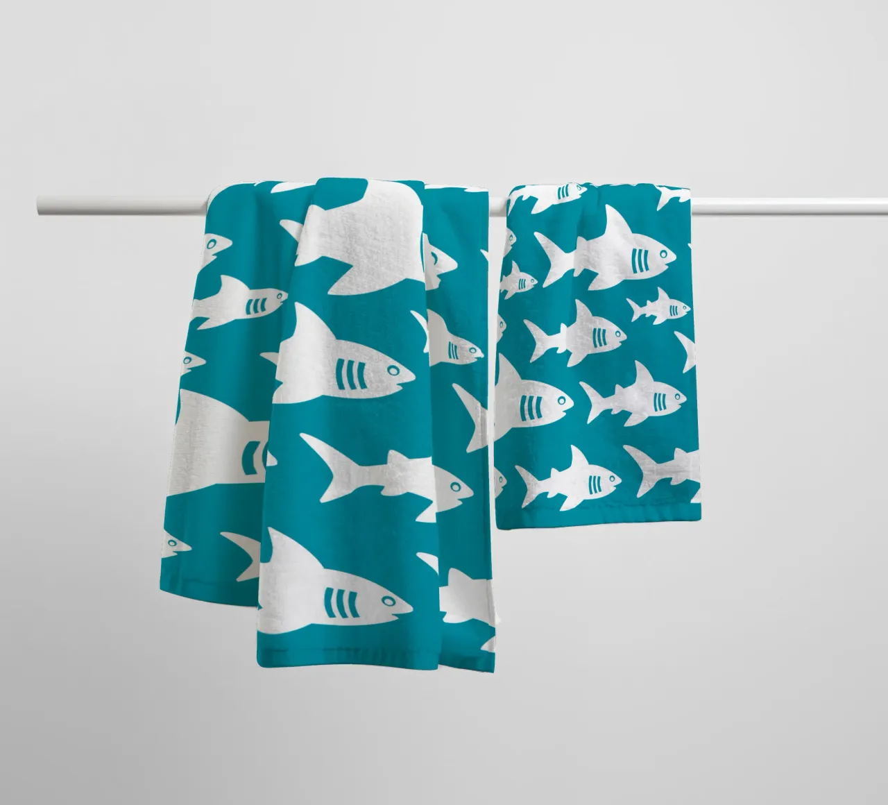 Swimming sharks pattern asciugamano da bagno da baobabprintstore