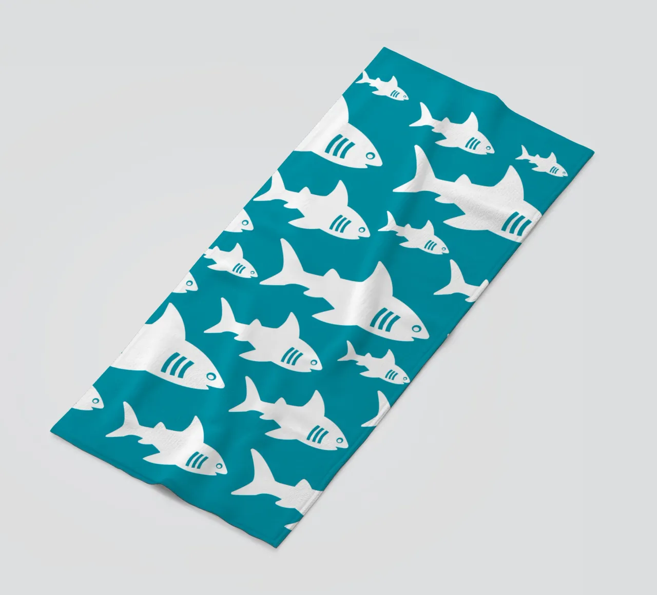 Swimming sharks pattern telo mare da baobabprintstore