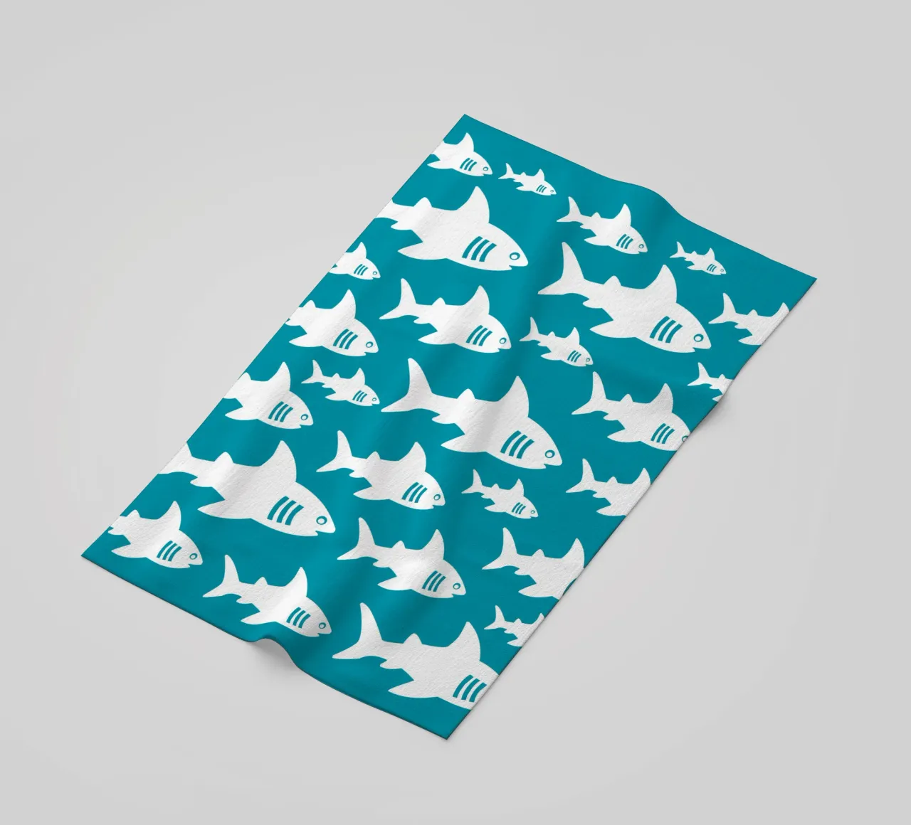 Swimming sharks pattern telo mare da baobabprintstore