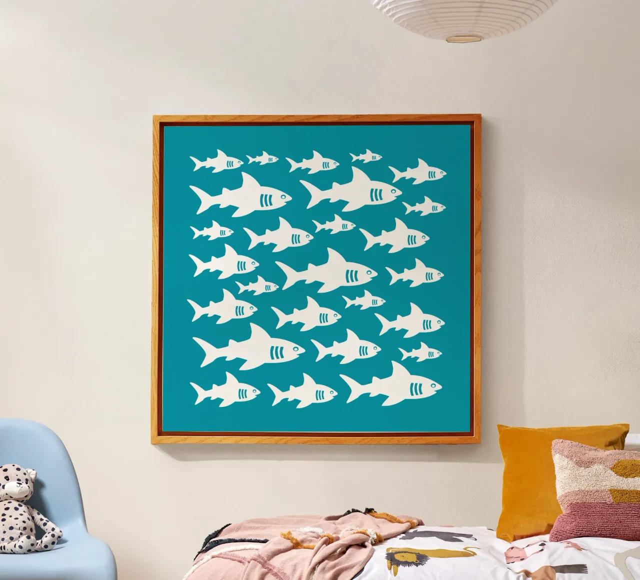Swimming sharks pattern plexiglass da baobabprintstore