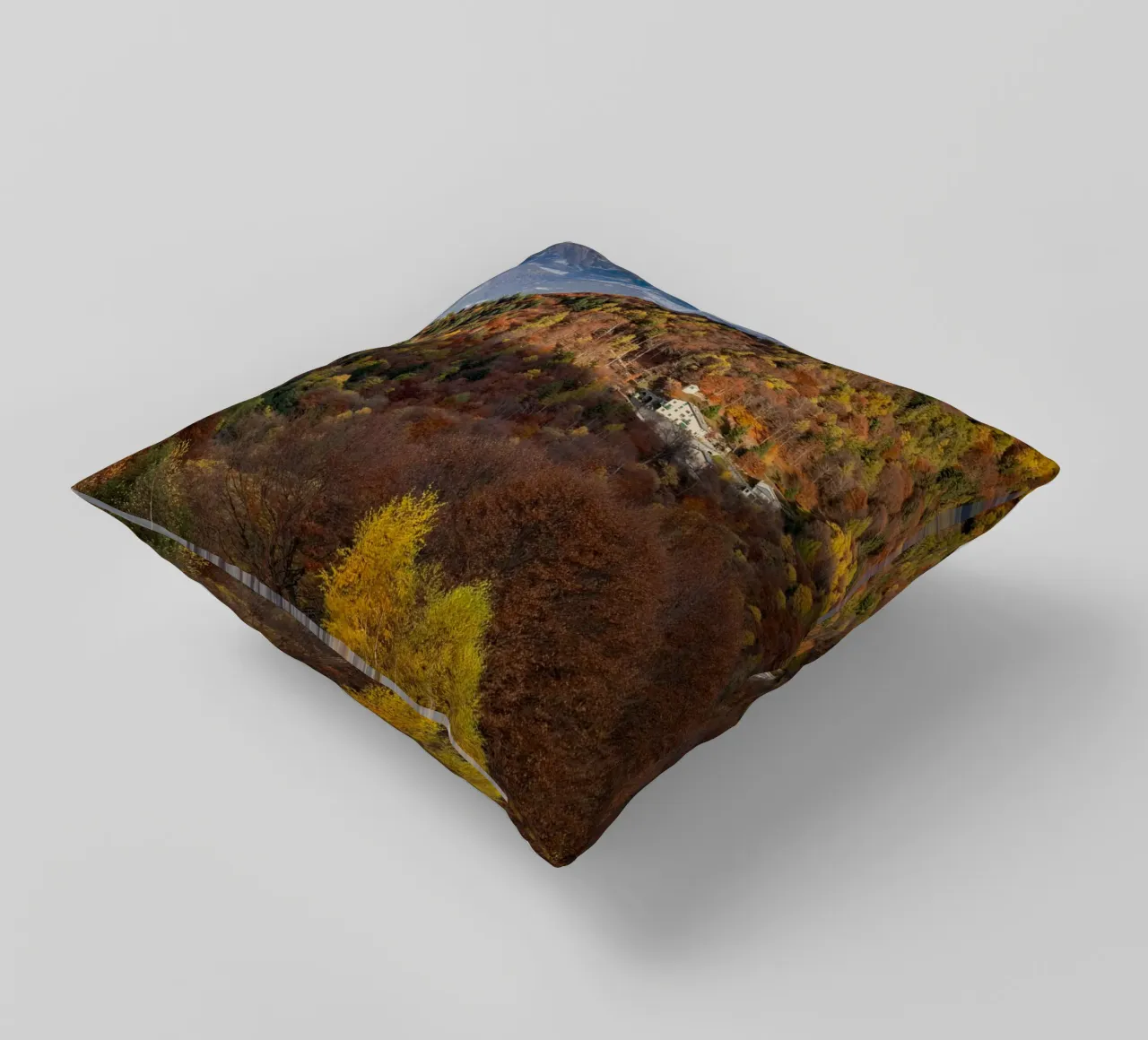 Colourful trees in a forest on a mountain cuscino da anderm