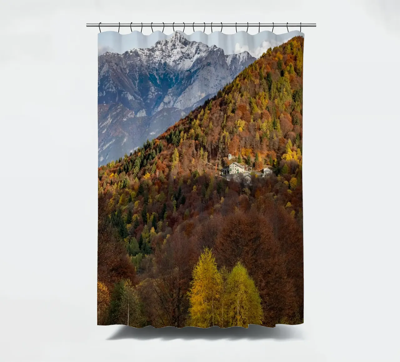 Colourful trees in a forest on a mountain tenda da doccia da anderm