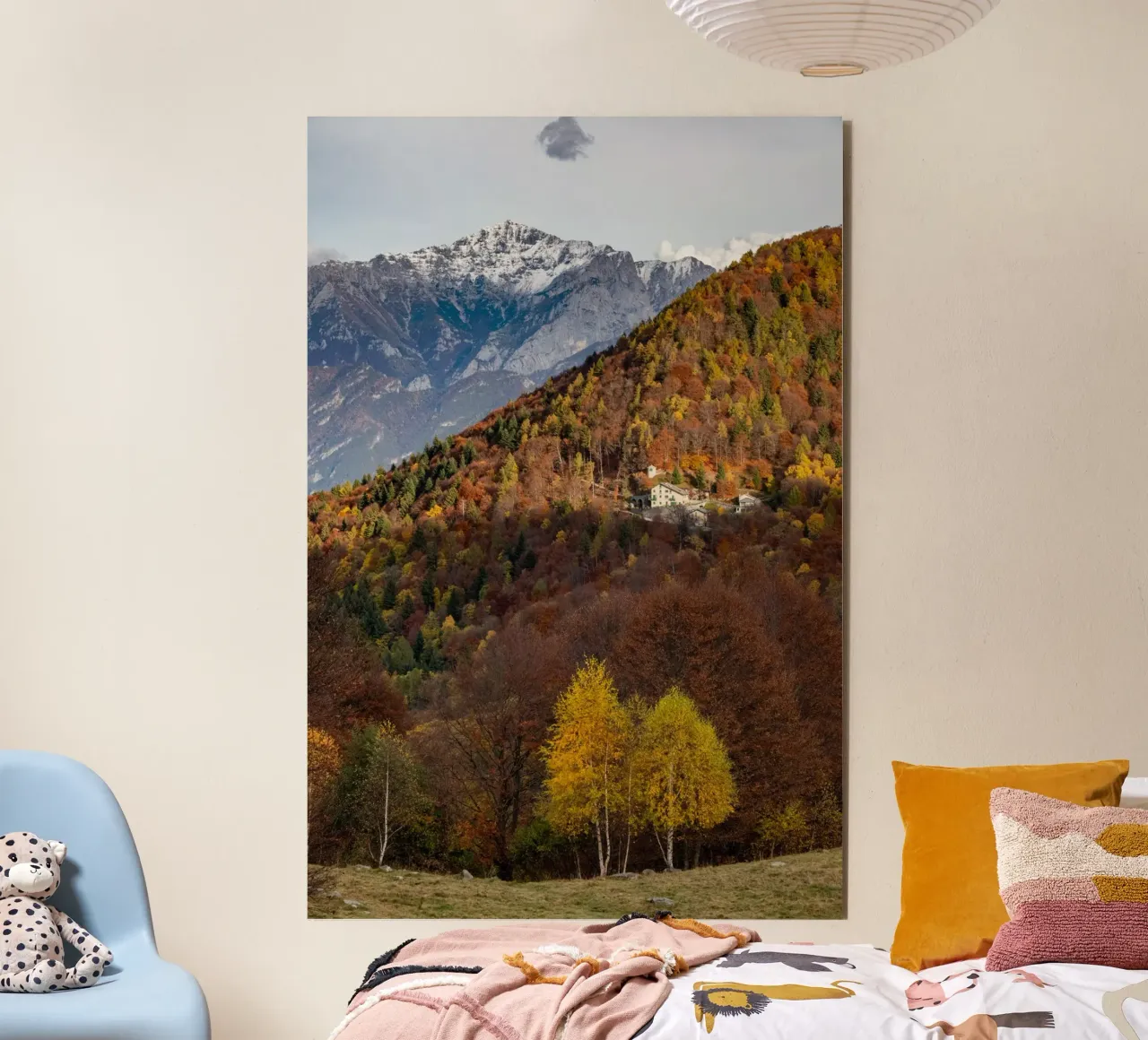 Colourful trees in a forest on a mountain alluminio dibond da anderm