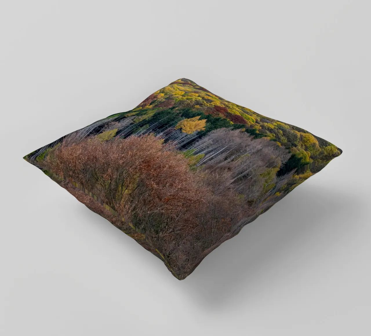 Colourful trees in a forest on a mountain cuscino da anderm