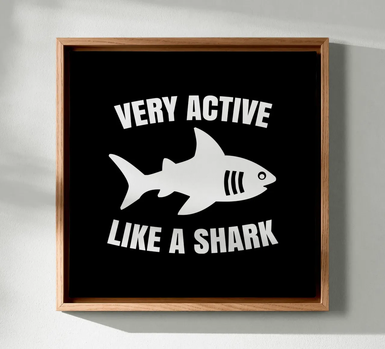 Very active like a shark tela con Cornice a cassetta da baobabprintstore