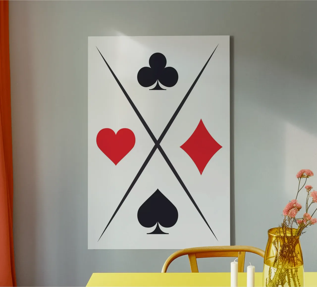 Simboli delle carte da gioco tela con Cornice a cassetta da Martina