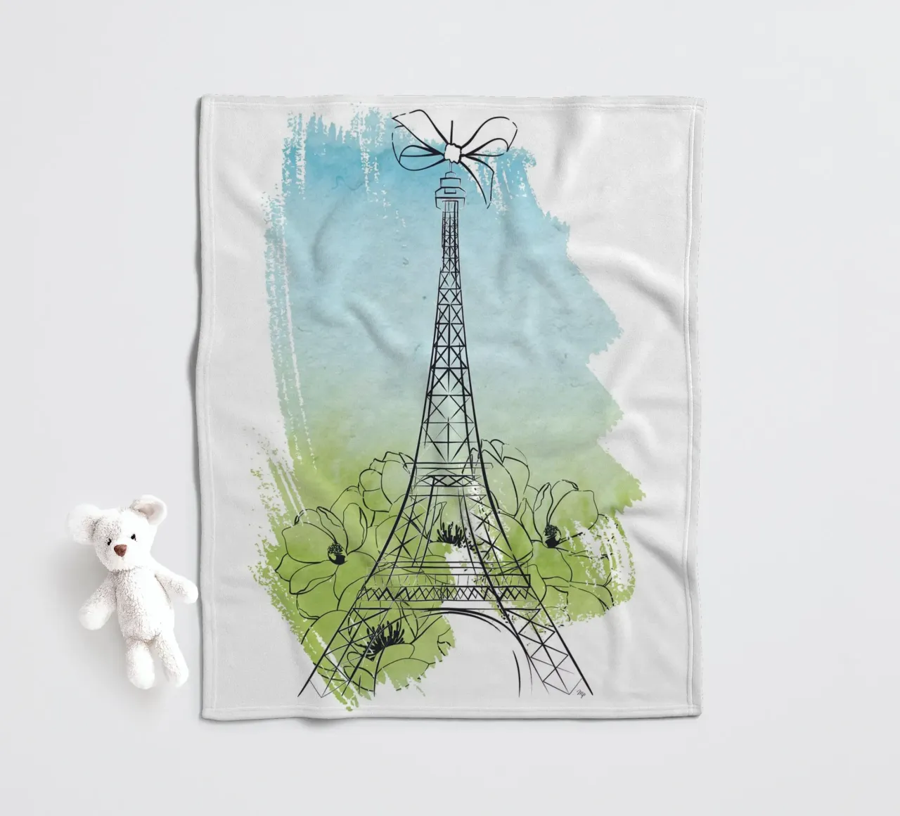 Spring in Paris fleece blanket by Martina