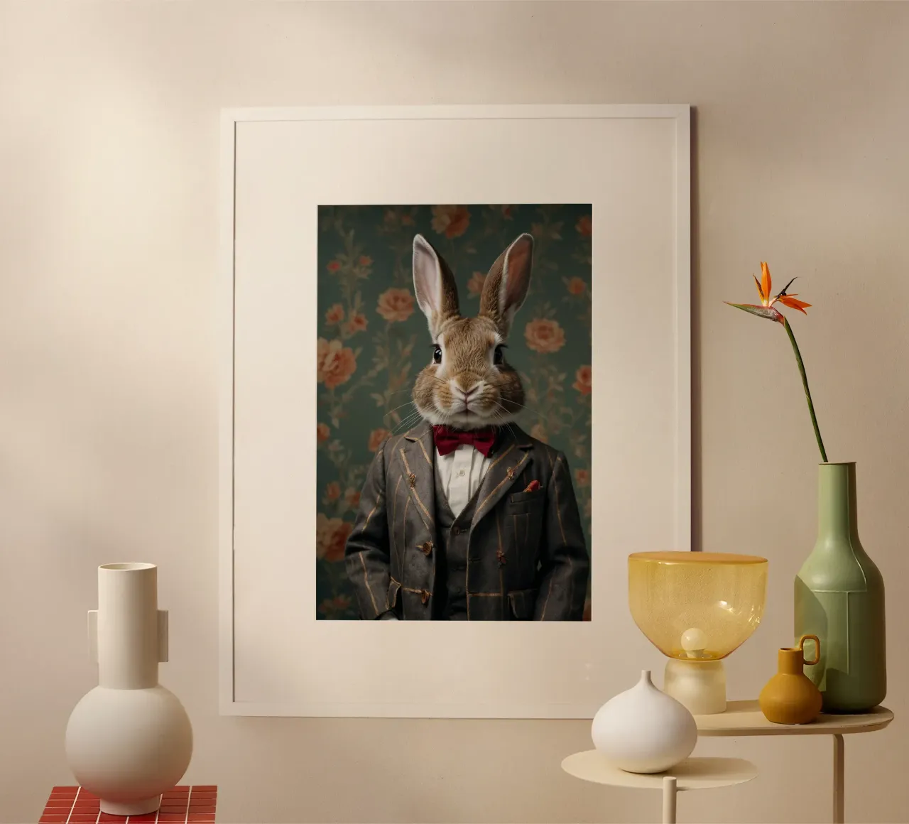 🐇 The Dapper Rabbit 🎩🐰 Fatevi da parte, fashionisti! Questo coniglio poster da Beasts of Nobility
