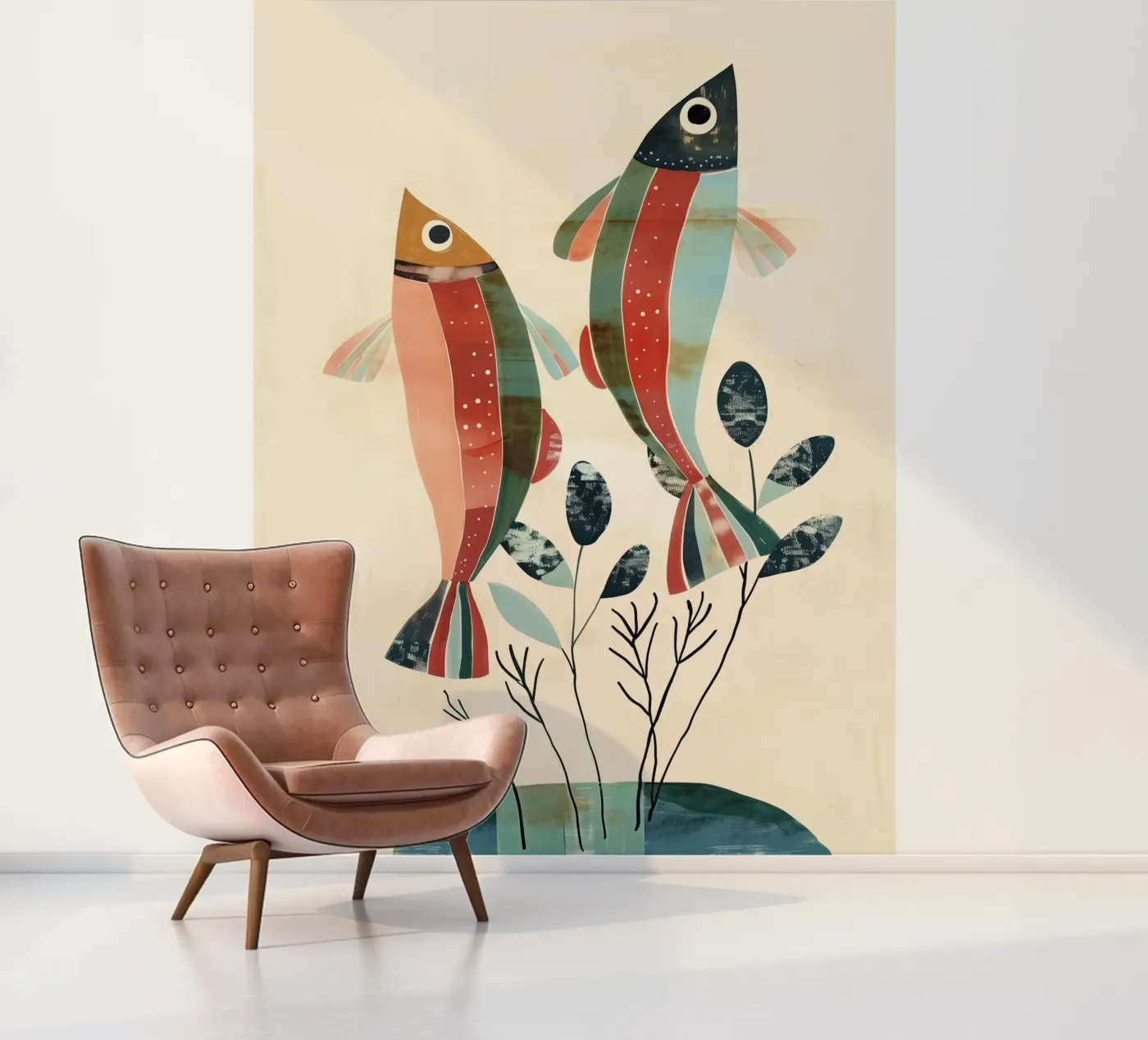 Dancing Fish fotobehang van softsoul