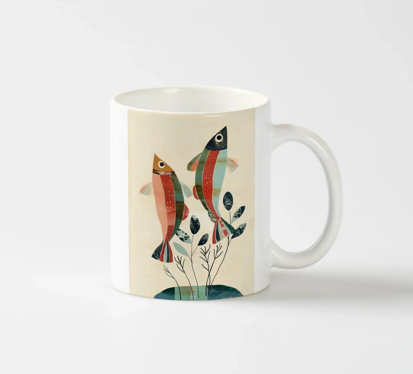 Dancing Fish ceramic mug by softsoul