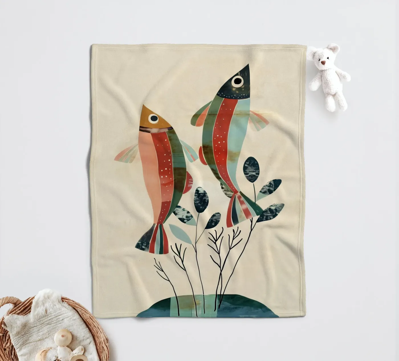 Dancing Fish fleecedeken van softsoul