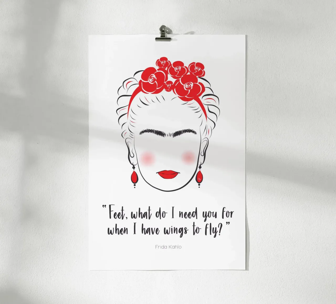 Frida Kahlo Ritratto Ali Citazione poster da Martina