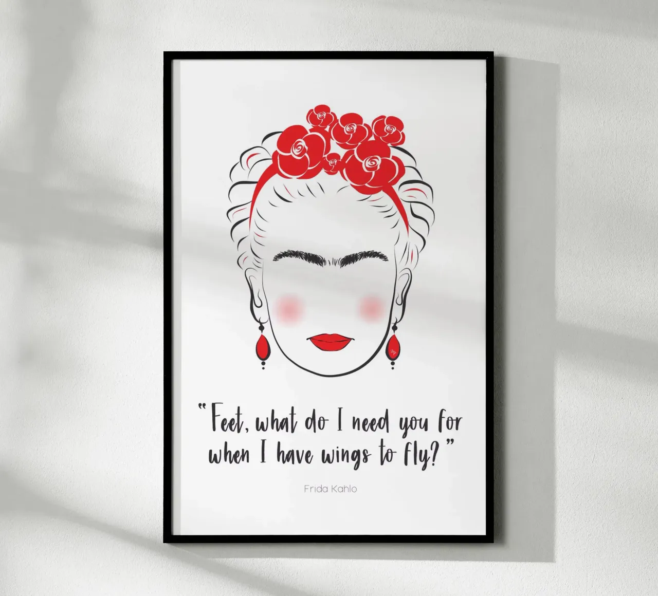 Frida Kahlo Ritratto Ali Citazione poster da Martina