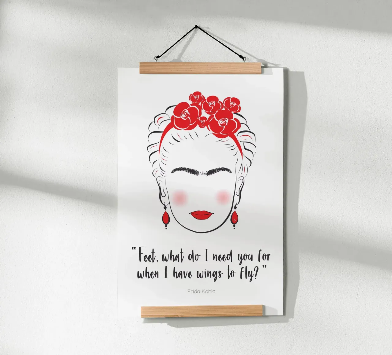 Frida Kahlo Ritratto Ali Citazione poster da Martina