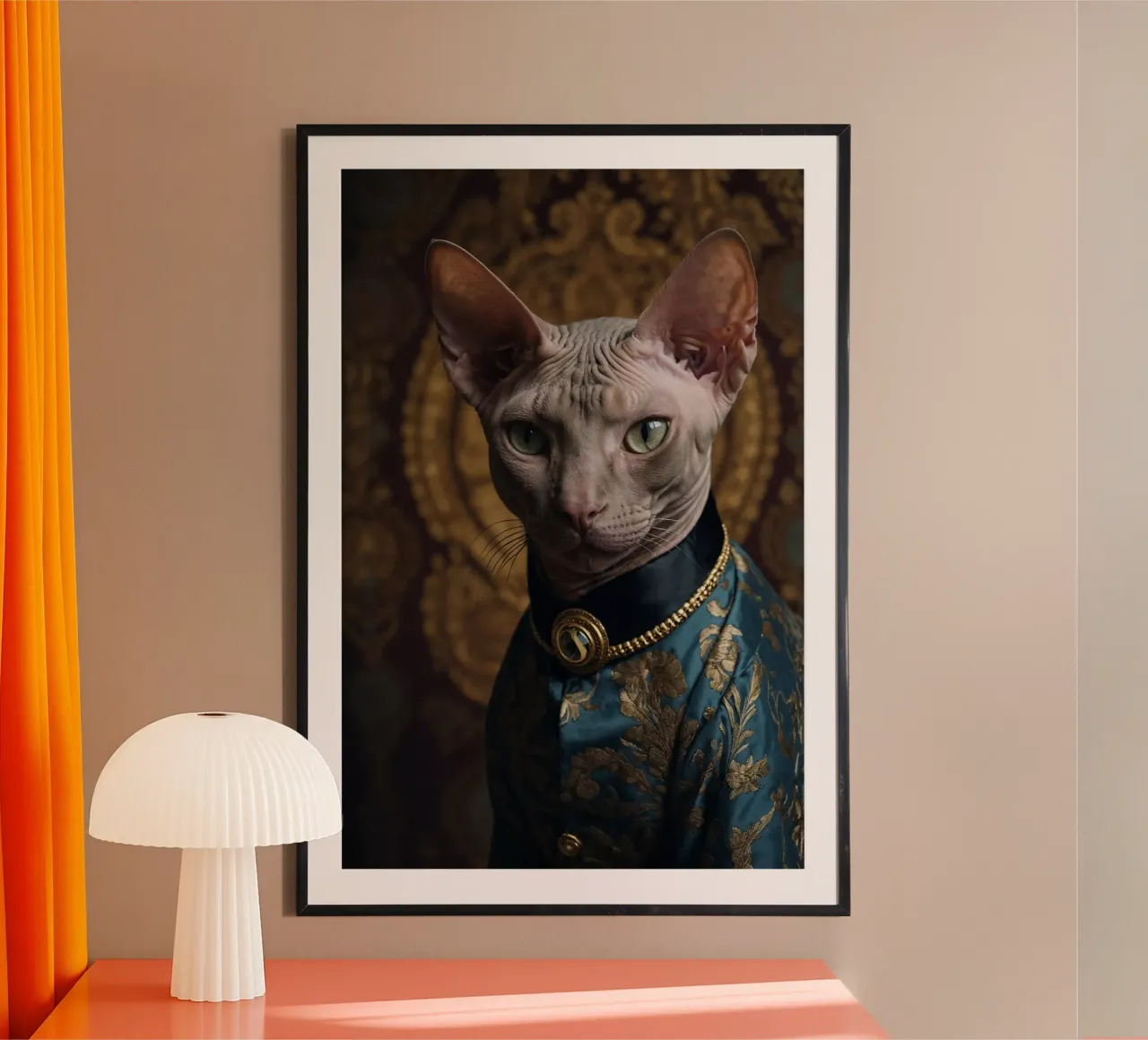 Il Majestic Sphynx - Grazia in oro poster con telaio in alluminio da Beasts of Nobility