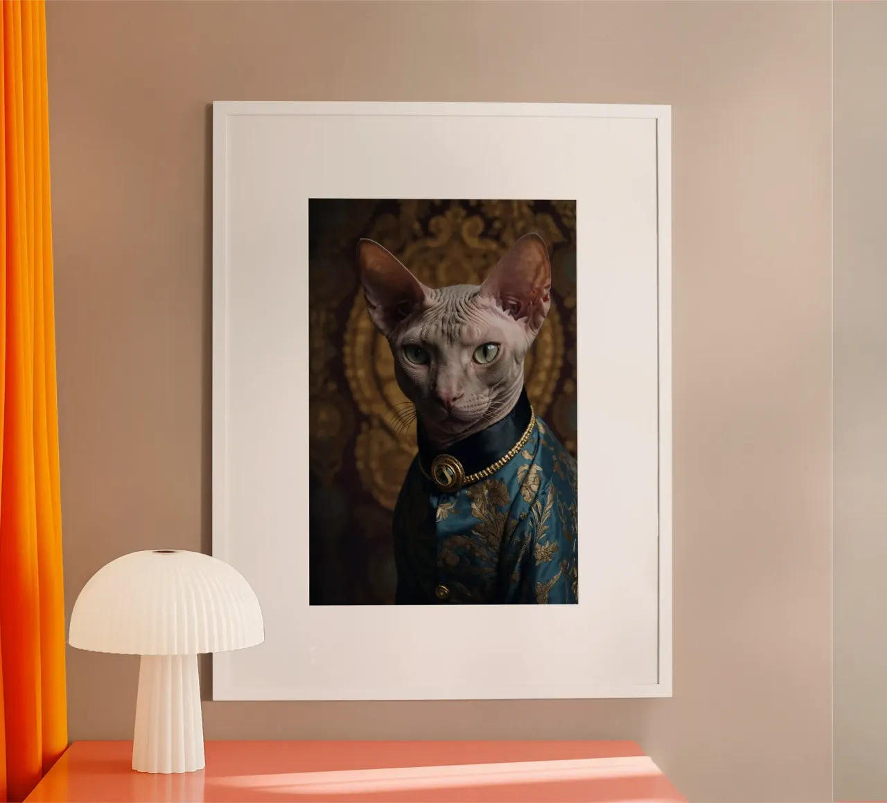 Il Majestic Sphynx - Grazia in oro poster con telaio in alluminio da Beasts of Nobility