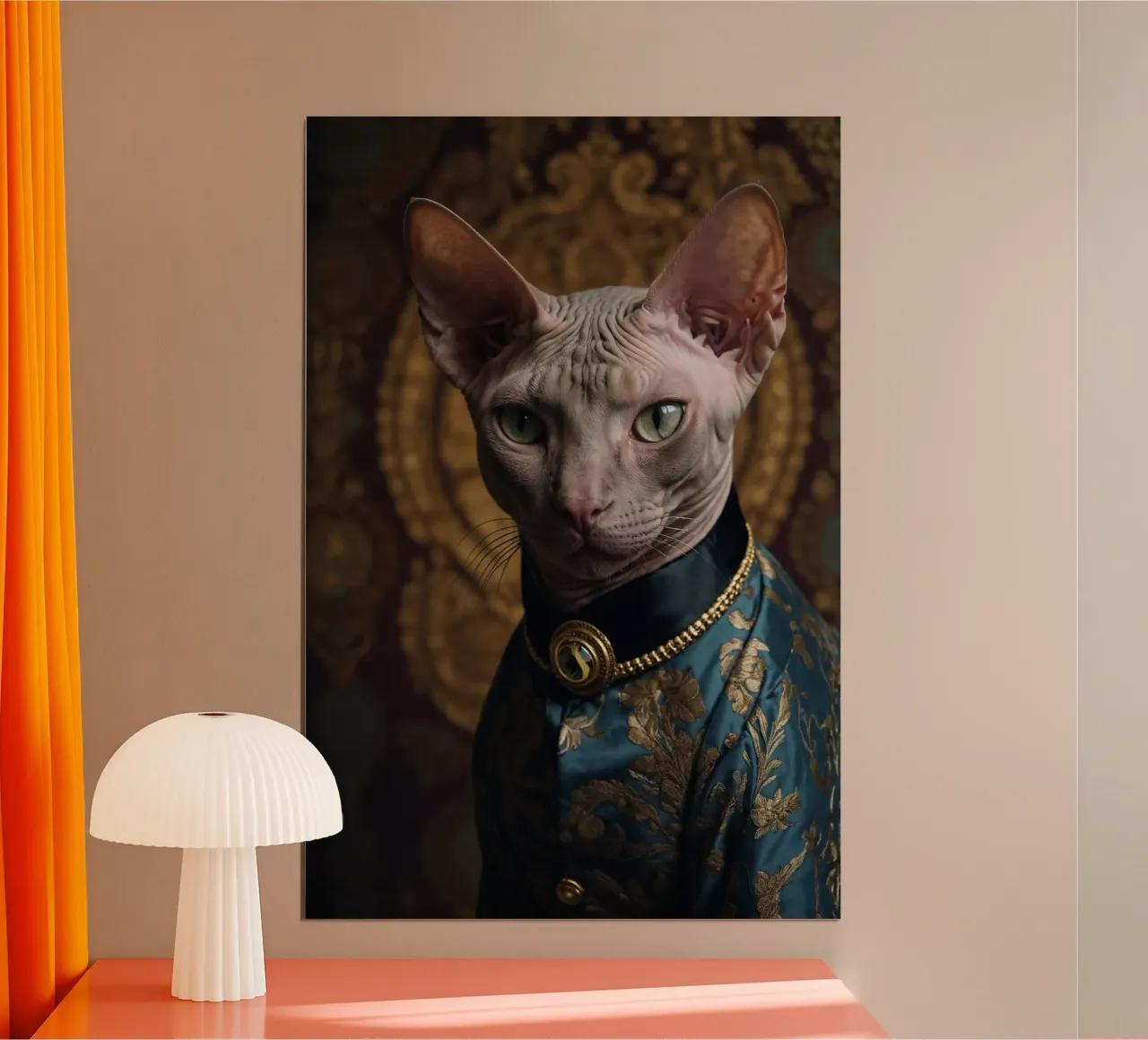 Il Majestic Sphynx - Grazia in oro poster con telaio in alluminio da Beasts of Nobility