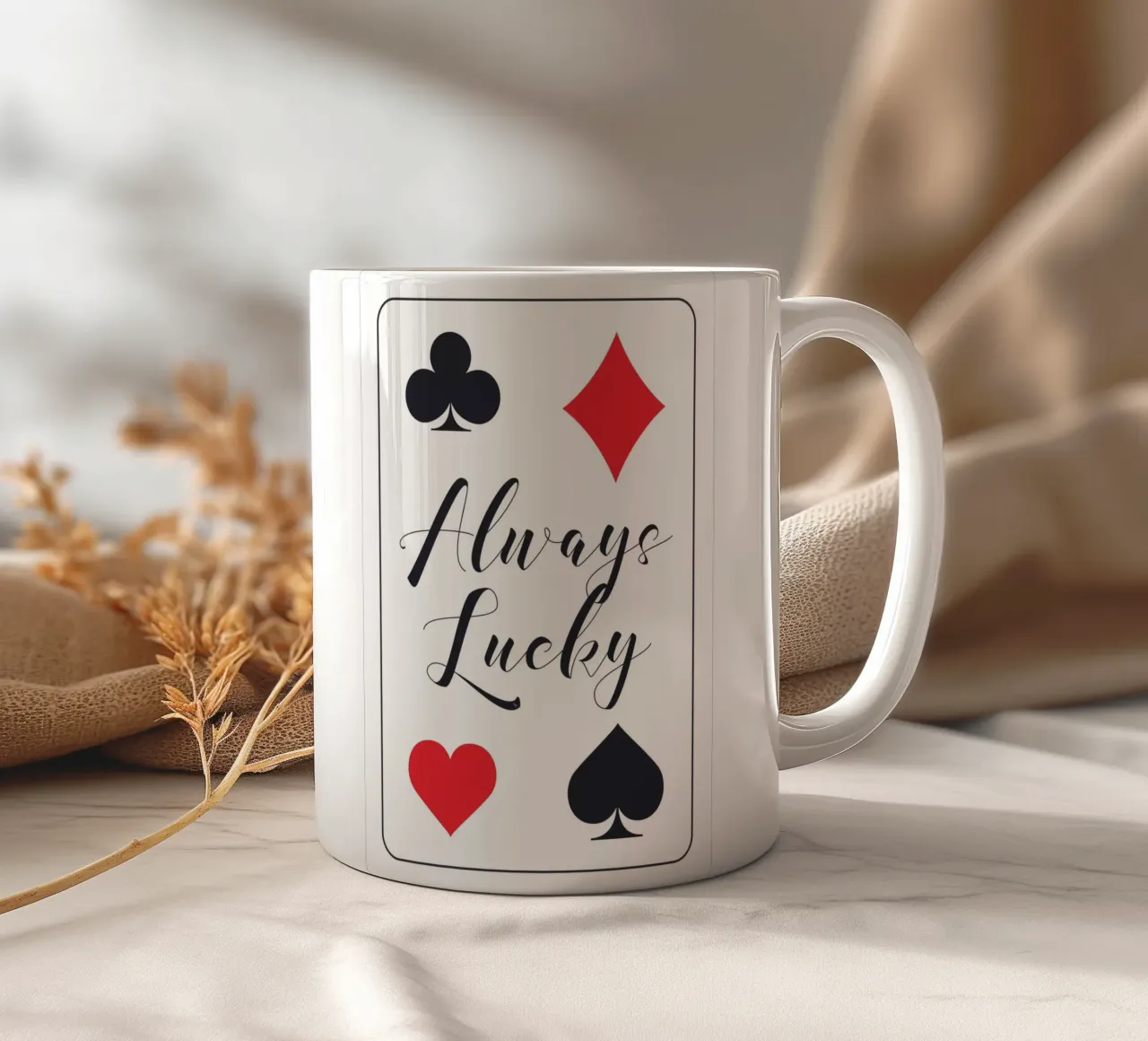 Carta da gioco Always Lucky tazza in ceramica da Martina
