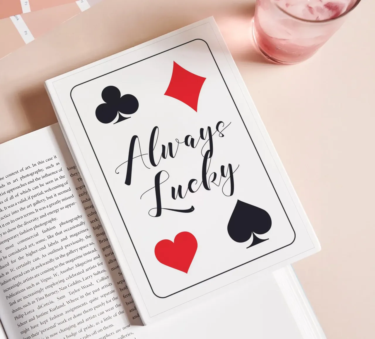 Always Lucky Playing card notebook by Martina