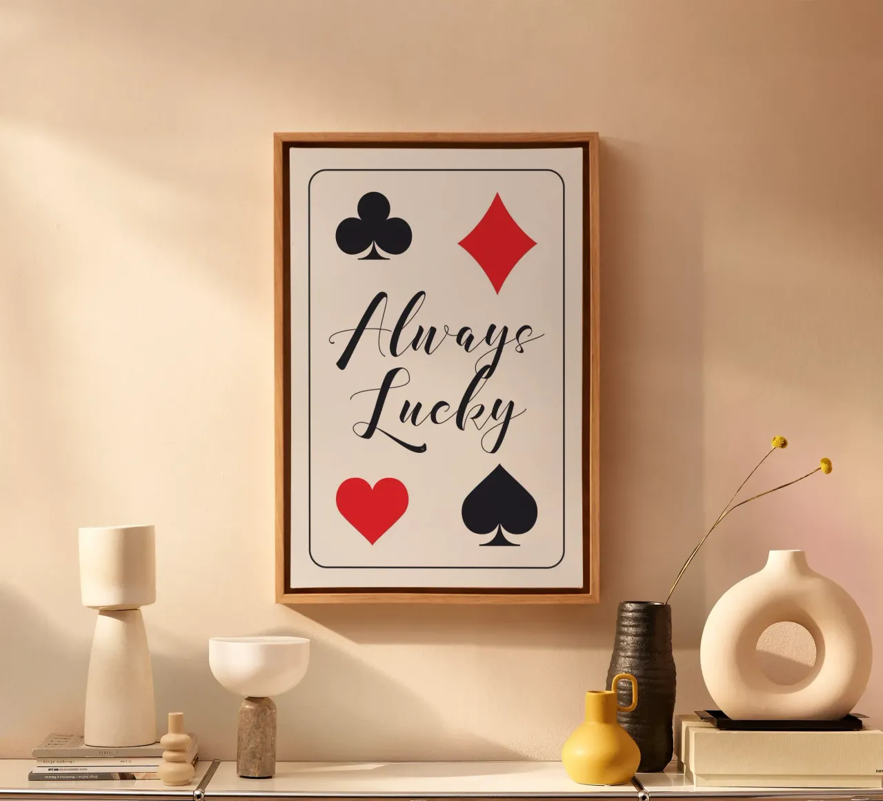 Always Lucky Playing card canvas by Martina