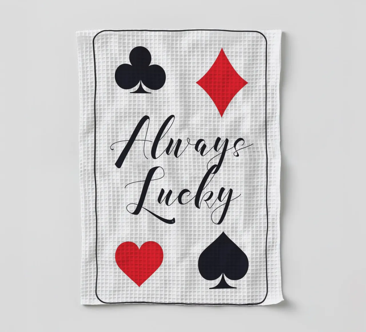 Always Lucky Playing card tea towel by Martina