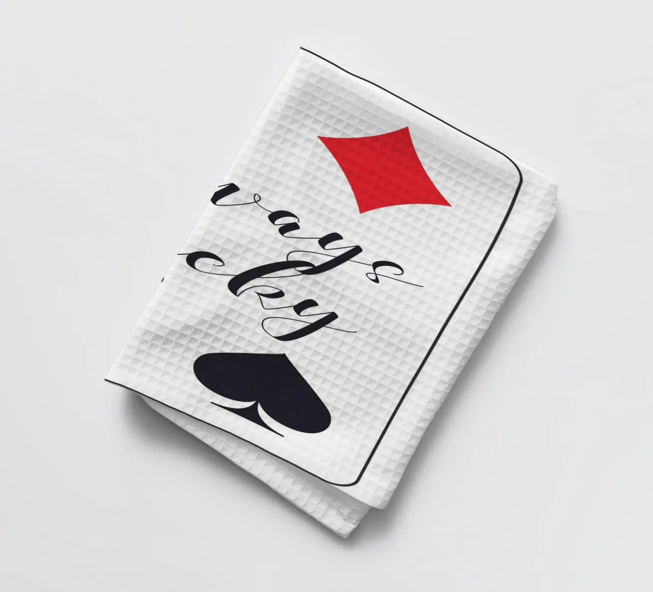 Always Lucky Playing card tea towel by Martina