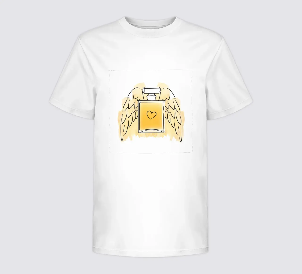 Golden Perfume Bottle with wings kids t-shirt by Martina