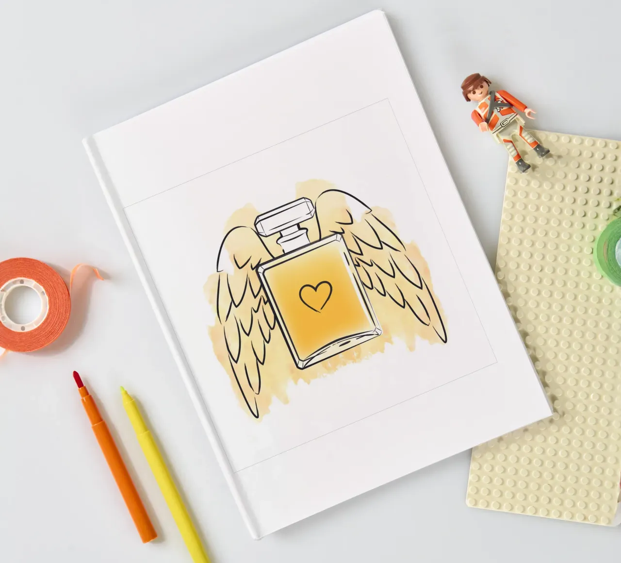 Golden Perfume Bottle with wings notebook by Martina