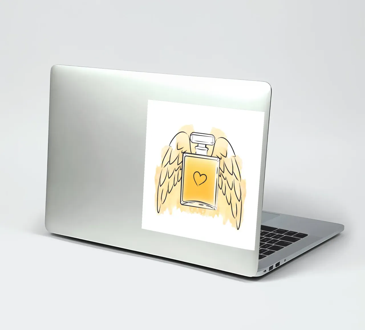 Goldene Parfümflasche mit Flügeln Sticker von Martina