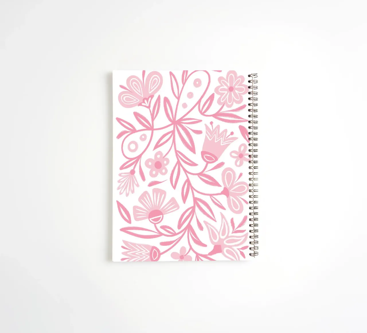 Pink Floral folklore spiral notebook by Martina
