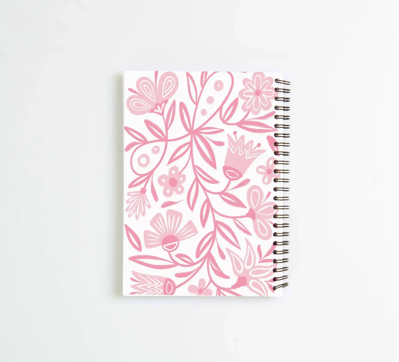 Pink Floral folklore spiral notebook by Martina
