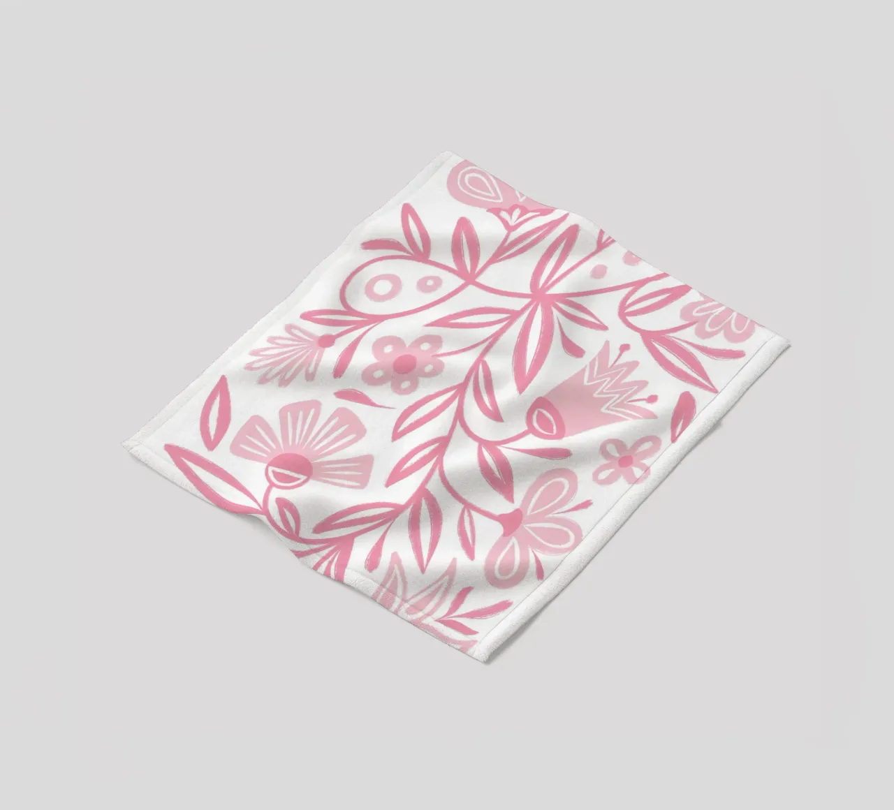 Folclore floreale rosa coperta in pile da Martina