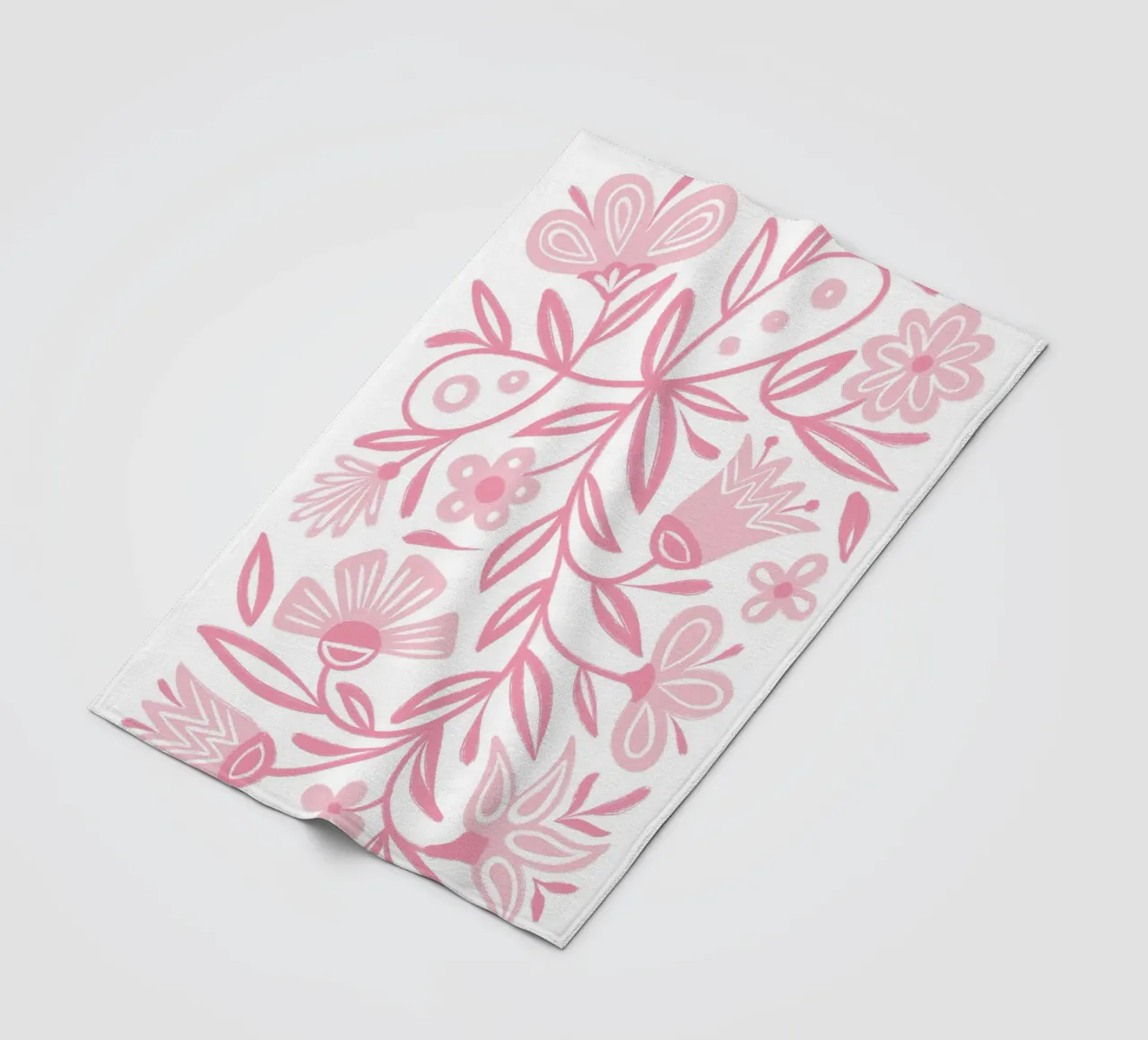 Folclore floreale rosa coperta in pile da Martina