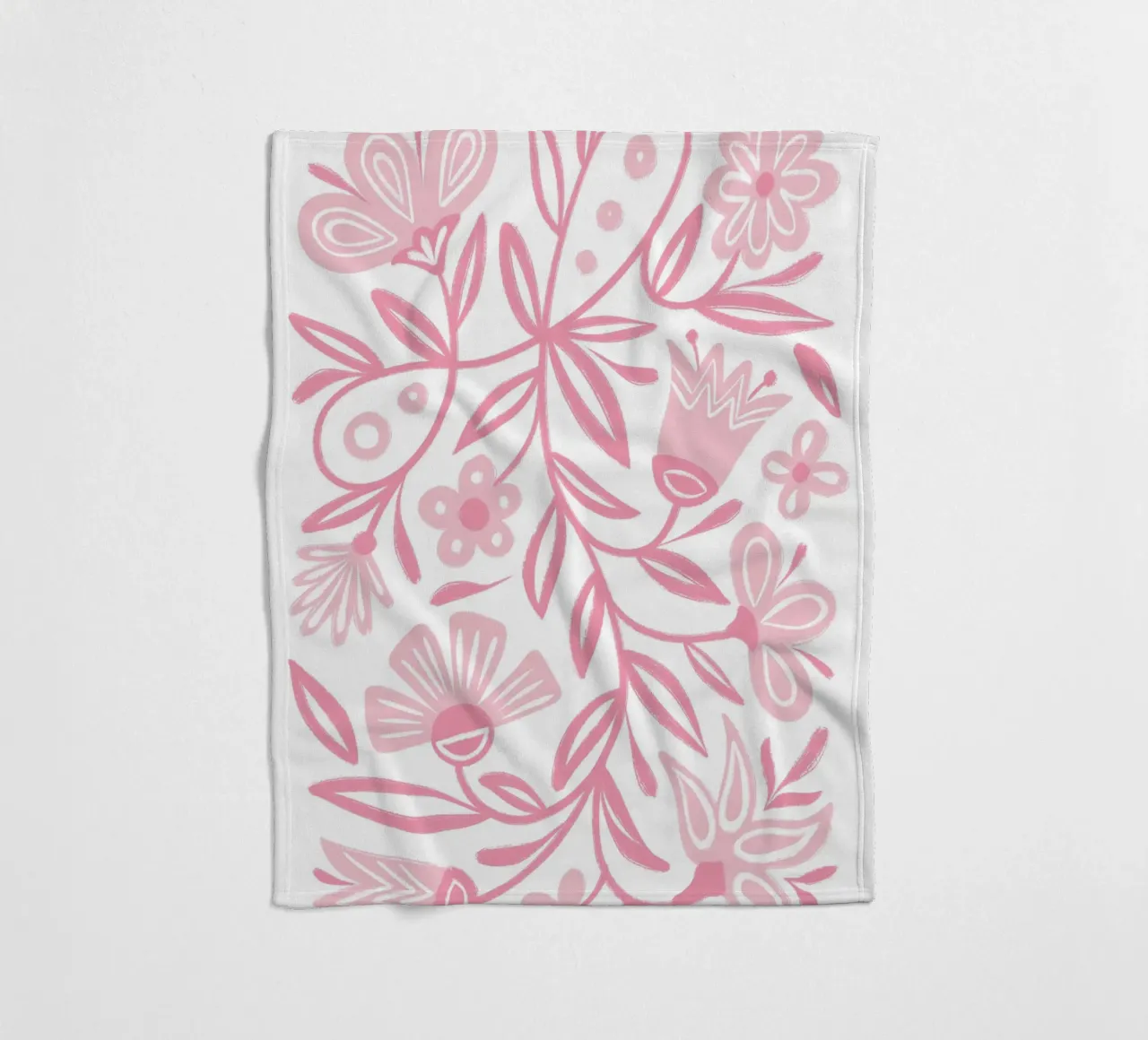 Folclore floreale rosa coperta in pile da Martina