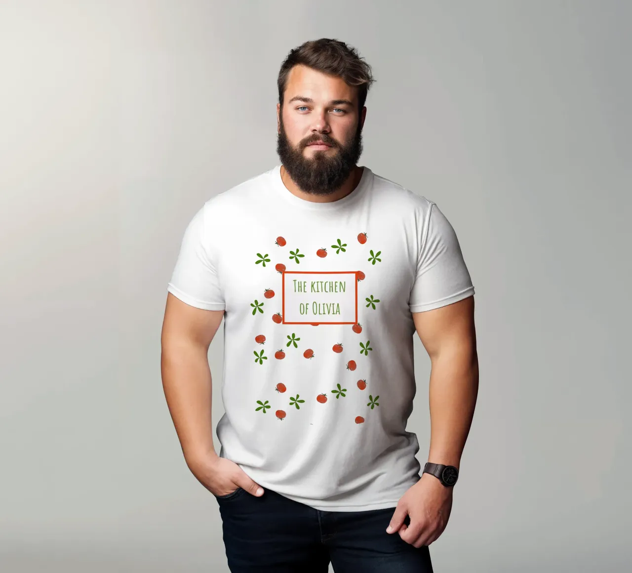 Personalized Italian Kitchen Art – Caprese Salad Print t-shirt by Patruschka’s Patterns