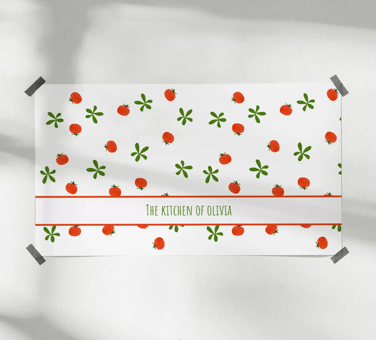 Personalized Italian Kitchen Art – Caprese Salad Print poster with wooden frame by Patruschka’s Patterns