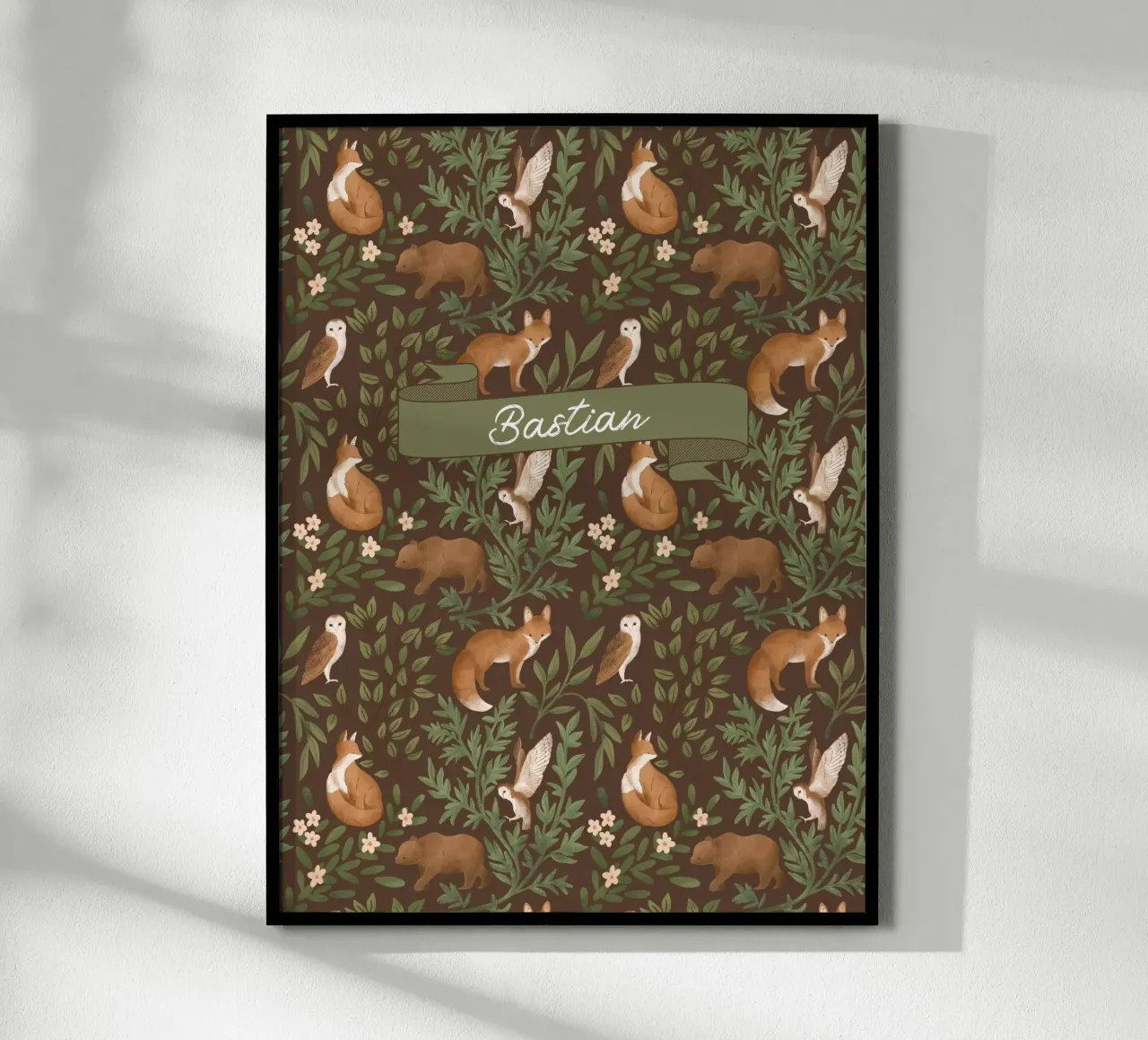 Tiere des Waldes poster con telaio in plastica da Ohkimiko