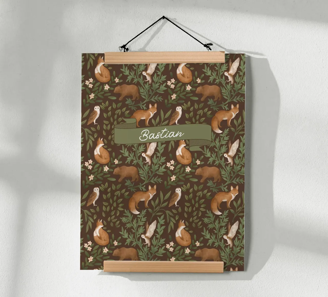 Tiere des Waldes poster con telaio in plastica da Ohkimiko