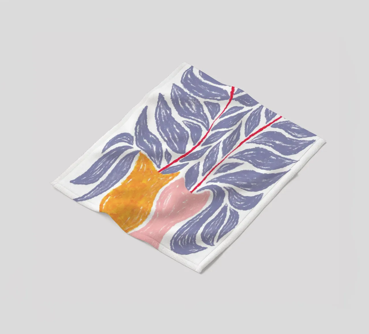 Purple Plants Kitchen fleece blanket by Martina