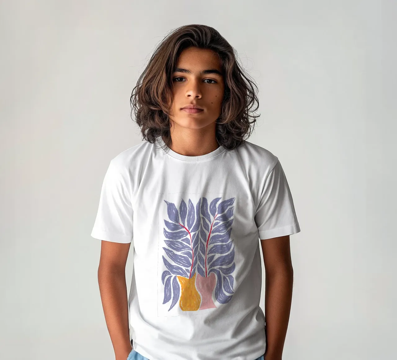 Purple Plants Kitchen kids t-shirt by Martina