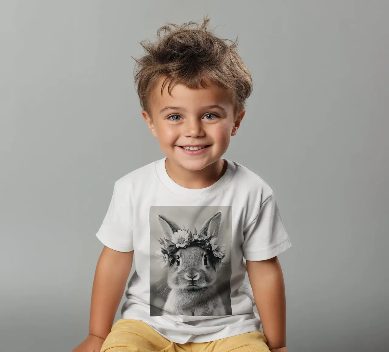 Hase mit Blumenkranz kids t-shirt by theroom