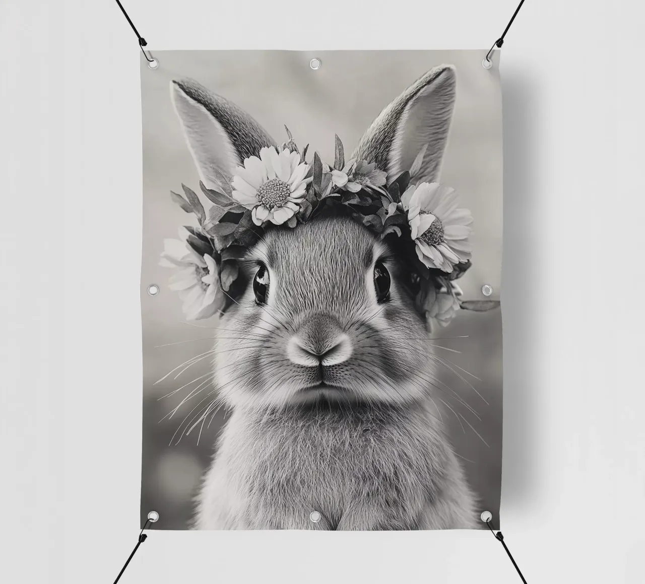 Hase mit Blumenkranz telo in pvc da theroom