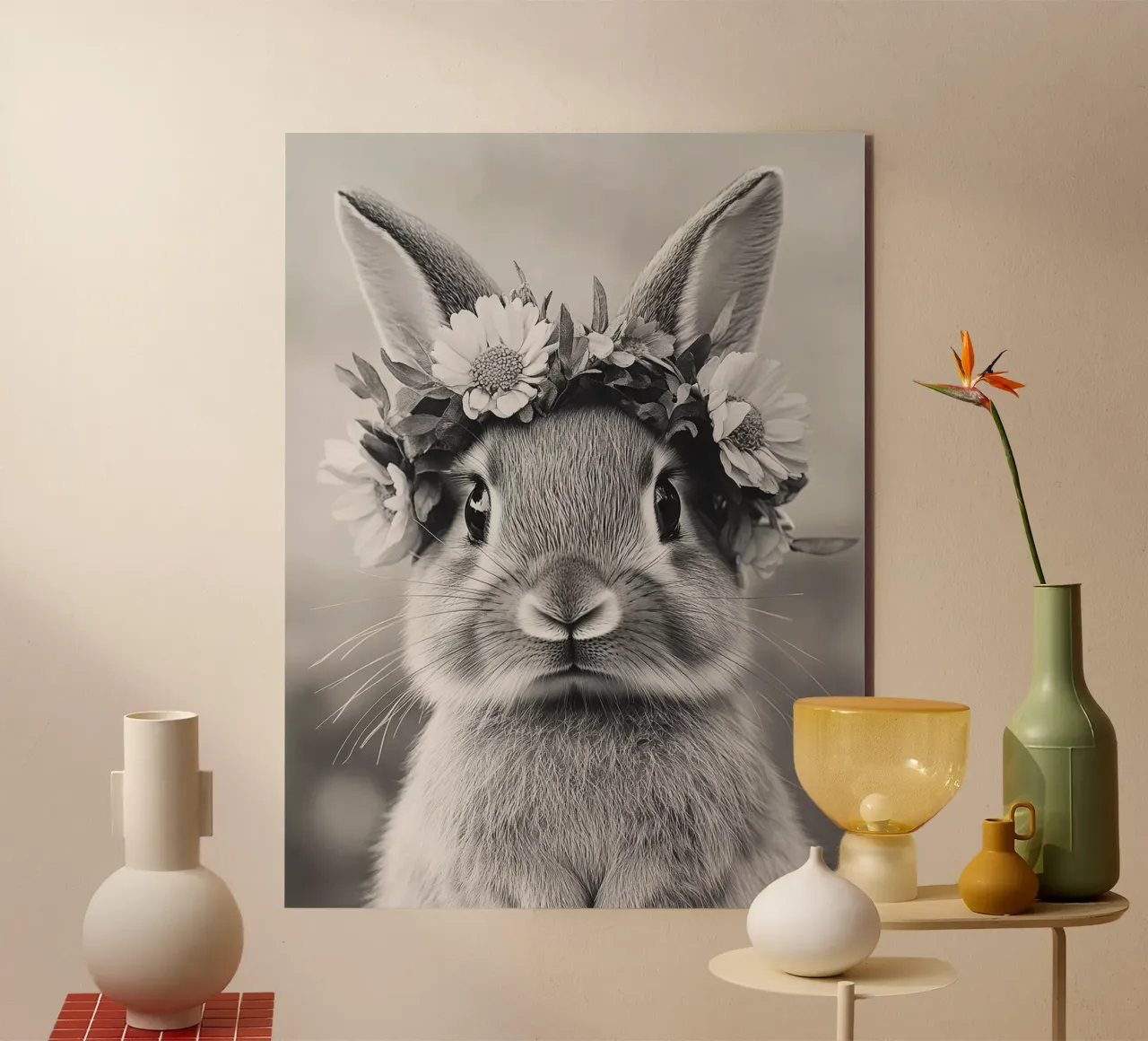 Hase mit Blumenkranz forex plate by theroom