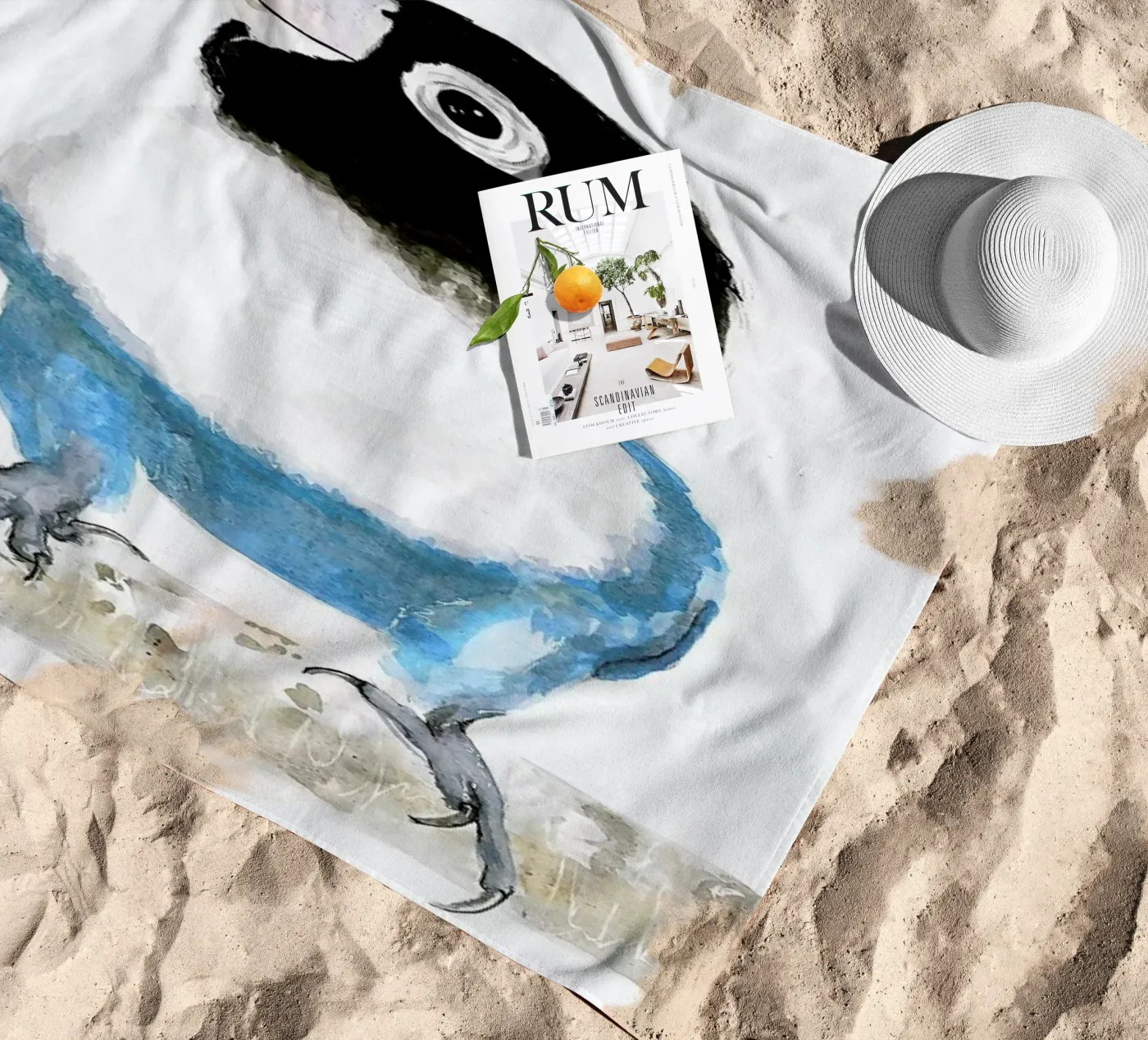 Sigrid beach towel by Mathilde Olsen