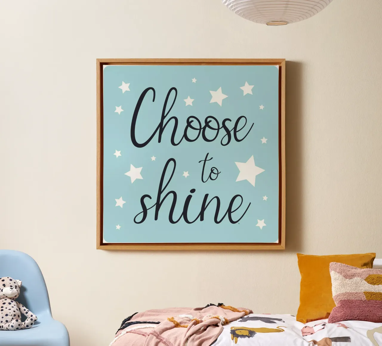 Scegli di brillare citazione positiva tela con Cornice a cassetta da Martina