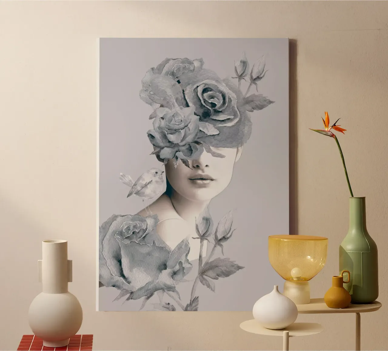 Spring/ Portrait canvas with Floater frame by dada22