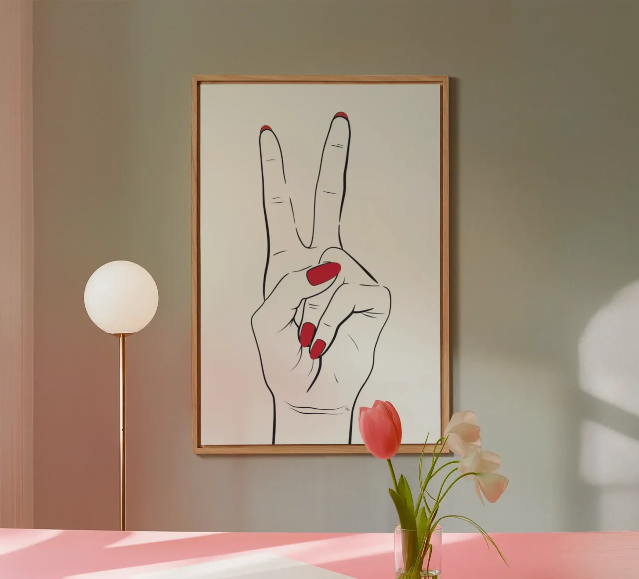 Victory V hand sign forex plate by Martina